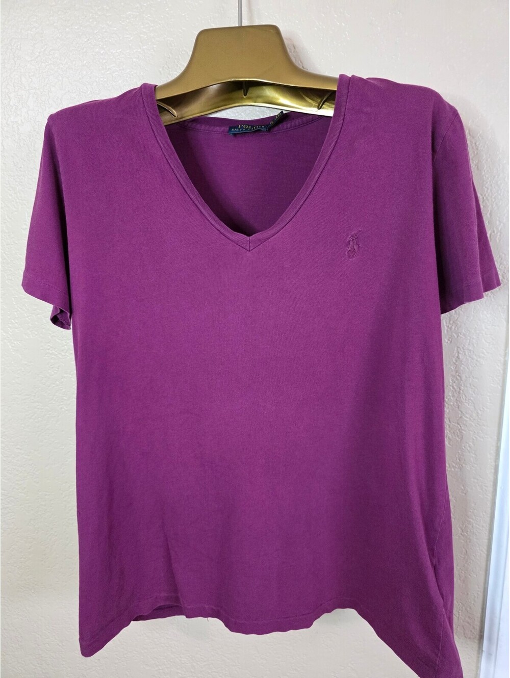 Polo Ralph Lauren Purple V-Neck Short Sleeve T-Shirt Size M